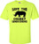 Go All Out Large Safety Green Adult Save The Chubby Unicorns Funny Rhino T-Shirt