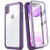 Eonfine Designed for iPhone XR Case Full-Body Heavy Duty Protection with Built-in Screen Protector Rugged Armor Cover Clear Shockproof Case for iPhone XR Case 6.1 Inch 2018  Purple