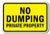 DYLAN MILLER Safety Sign - No Dumping Private Property 1 Sign DYU0825 8 x 12 Inches Metal Sign Durable Indoor and Outdoor Signs Street Signs