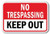 DYLAN MILLER Safety Sign - No Trespassing Keep Out Sign DYU0867 8 x 12 Inches Metal Sign Durable Indoor and Outdoor Signs Street Signs