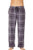 Intimo Mens Microfleece Plaid Lounge Pant Grey XL