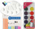 Paint Palette + Watercolor Semi-Moist 12 color set + 15 Pack of brushes Artist mixing palette canvas art tools quality Ready to Paint
