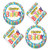 Happy Birthday Bright Patterns Paper Dinner Plates and Luncheon Napkins  Serves 16