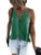 Hilltichu Womens Choker V-Neck Wrap Tank Tops  GreenMedium