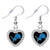 Lions Crystal Heart Earrings Pierced