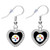 Pittsburgh Crystal Heart Earrings Pierced