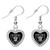 Raiders Crystal Heart Earrings Pierced