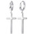 Sllaiss 925 Sterling Silver Dangle Cross Earrings for Womens Men Hinged Hoop Cross Earrings Huggie Drop Piercing  Type A Silver