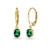 LOVVE Yellow Gold Flashed Sterling Silver Created Emerald 7x5mm Oval Dangle Leverback Earrings