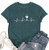 MYHALF Wine Heartbeat Shirt Women Wine Lovers T-Shirt Drinking Alcohol Short Sleeve Tee Tops  Green M