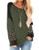 Naggoo Womens Patchwork Tunic Top Casual Raglan Long Sleeve T-Shirt Color BlockGreenXXL