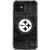 Skinit Clear Phone Case Compatible with iPhone 12 Mini - Officially Licensed NFL Pittsburgh Steelers Black  and  White Design