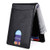 Mens Slim Leather Wallet Small Billfold Front Pocket Wallet with RFID Blocking ID window Black