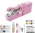 GiWuh Handheld Sewing Machine Mini Handy Portable Sewing Machine Quick Repairing for Clothing Curtain DIY Crafts Household and Travel Use  Pink