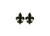 Fleur De Lis Black Gold Embroidered Iron On Patch - Small 1 1 8H - 2PCS - Craft