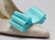 Detachable Satin Bow Shoe Clips Front Aqua Set of 2