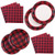 Aneco 98 Pieces Red and Black Plaid Party Supplies Party Tableware Paper Plates and Napkins for 24 Guests