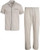 Ten West Apparel Mens 2-Piece Pajama Set with Short Sleeve Shirt and Long Pants Grey Size X-Large