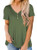Womens Army Green Summer Short Sleeve Tee Shirts Cotton Plus Size Flowy Tshirt Tops 3XL