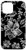 iPhone 12 mini White Flower Line Drawing Floral Pattern On Black Case