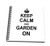 3dRose db_157726_3 Keep Calm and Garden on Carry on Gardening Gardener Gifts Black Fun Funny Humor Humorous Mini Notepad 4 by 4 inch
