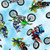 Mini Dirt Bikes-Motorcycles Cotton Fabric by Timeless Treasures