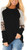 TODOLOR Womens Long Sleeve Leopard Print Color Block Tunic Round Neck Striped Shirts Casual Blouses Tops  XLBlack