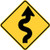 Traffic Signs - Winding Road  Right-Sided Variation  12 Inch by 18 Inch Aluminum Sign Street Weather Approved Sign 0.04 Thickness