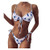 JPOQW Womens Two Piece Leopard Swimsuit Triangle Padded Top Tie Side Bottoms Halter String Bathing Suit