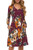Womens Petite Floral Fall Long Sleeve Pockets Casual Tunic T Shirt Dress Wine S