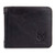 BULLCAPTAIN Wallets for Men Cowhide Leather RFID Blocking Slim Trifold Wallet with 2 ID Windows QB031H  Black