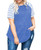 Womens Plus Size Tops Summer Casual T Shirts Loose Stripe Tunic Blouse Blue-24W