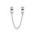 ATHENAIE 925 Sterling Silver Pink CZ Love Hearts Safety Chain Charm Fit European Bracelets