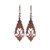 Art Deco Style Lever Back Earrings in Antiqued Copper-Plated Brass with Swarovski Crystals