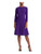 LAUREN RALPH LAUREN Womens Plus Greer Mini Solid Fit  and  Flare Dress Purple 10