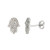 Sterling Silver Cubic Zirconia Micro Pave Small Hamsa Earrings 3 8 inch