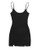 Floerns Womens Scoop Neck Sleeveless Split Hem Rib Knit Bodycon Mini Dress Black S