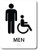 ADA Braille Men Handicap Restroom Sign - 6 inch  x 8 inch   White