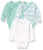 HonestBaby 3-Pack Organic Cotton Long Sleeve Side-Snap Kimono Bodysuits Dots  and  Dashes 0-3 Months