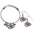 NFL Siskiyou Sports Womens Kansas City Chiefs Dangle Earrings and Charm Bangle Bracelet Set One Size Team Color