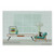 Ambesonne Mid Century Cutting Board Cozy Room Scene Illustration with Modern Style Furniture and Cat Decorative Tempered Glass Cutting and Serving Board Small Size White and Multicolor