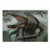 Lunarable Fantasy World Cutting Board Mythical Dragons Fire-Spewing Reptilian Serpent Beast Animal Monster Decorative Tempered Glass Cutting and Serving Board Small Size Teal and Brown