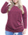 Womens Plus Size Casual Plain Loose Tunic T Shirt Blouse Tops Wine Red 22W