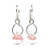 Mini Pink Glass Drop Earrings Sterling Silver