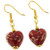 GlassOfVenice Murano Glass Heart Earrings - Red Sparkles