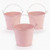 12 Pastel Pink Tinplate Pails