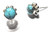 Kingman Turquoise Flower Sterling Silver Stud Earrings