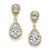 Mariell Gold Zirconia Crystal Tear Drop Wedding Earrings for Women Jewelry for Bride Prom Bridesmaid