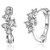 CZ Drop Huggies  Mini Hoop  Earrings  .925 Sterling Silver  - Tiny Micro-paved Cubic Zirconia