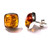 Amber Sterling Silver Perfect Square Stud Earrings